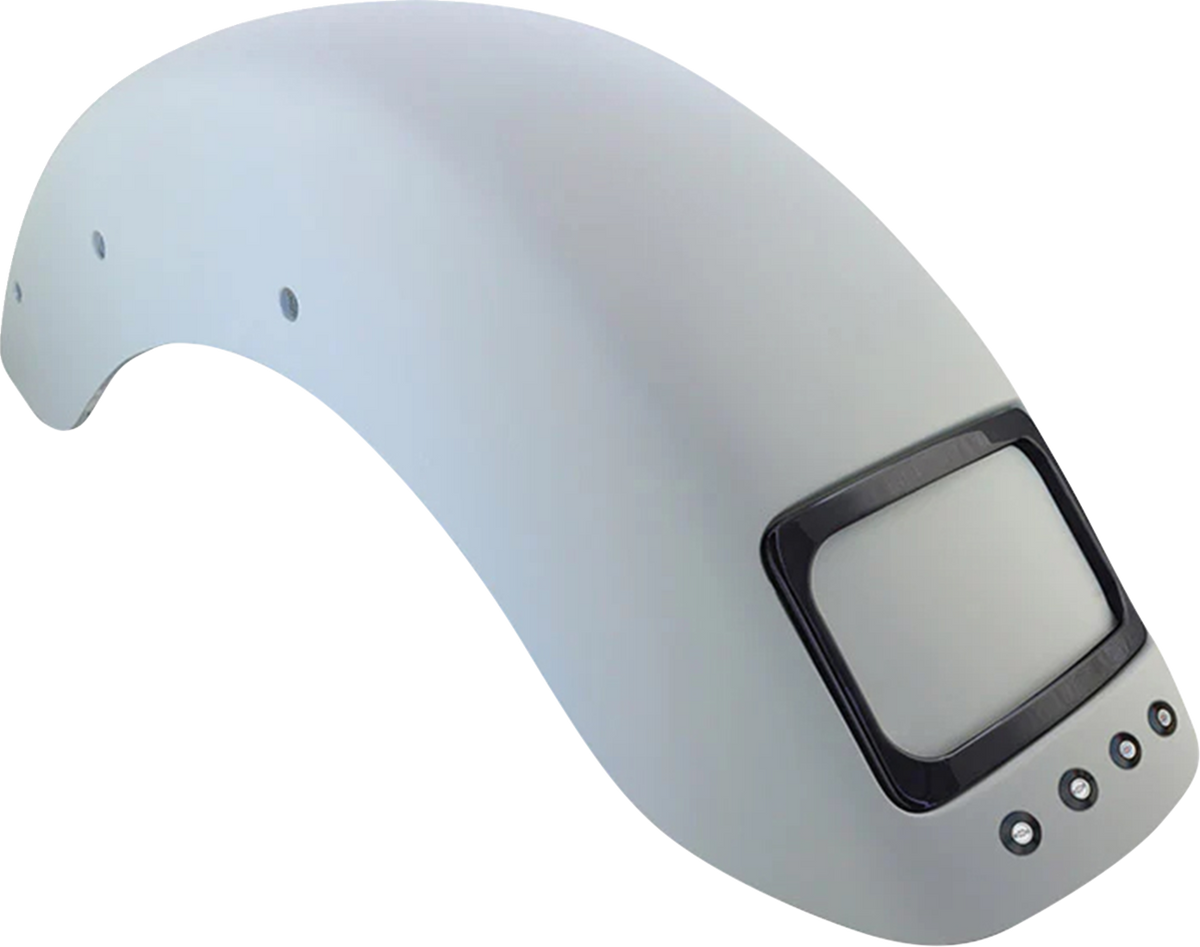 Paul Yaffe Bagger Nation The Fix Rear Fender - Black Frame Plate - Thunder Bolts - HD Softail