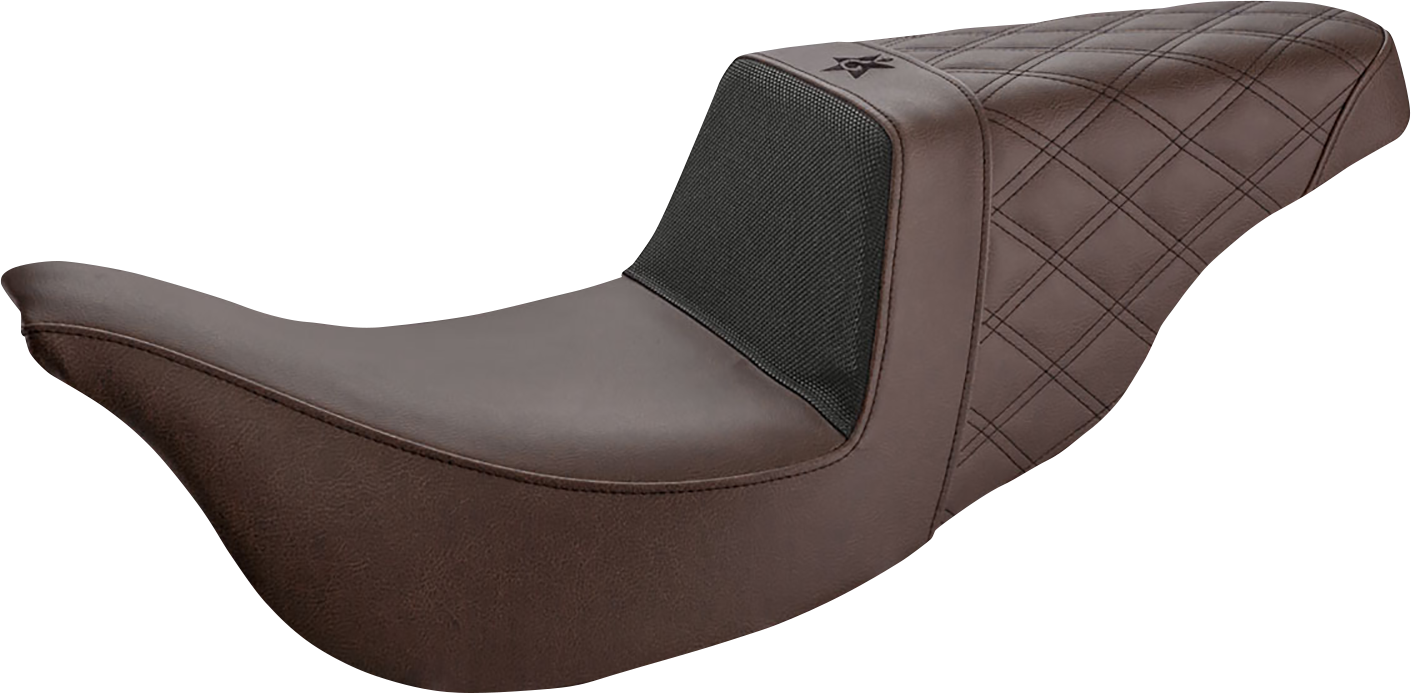Saddlemen Unknown Industries Seat - Carbon Fiber/ Gripper/Rear Lattice Stitch - Brown - FL '08-'23