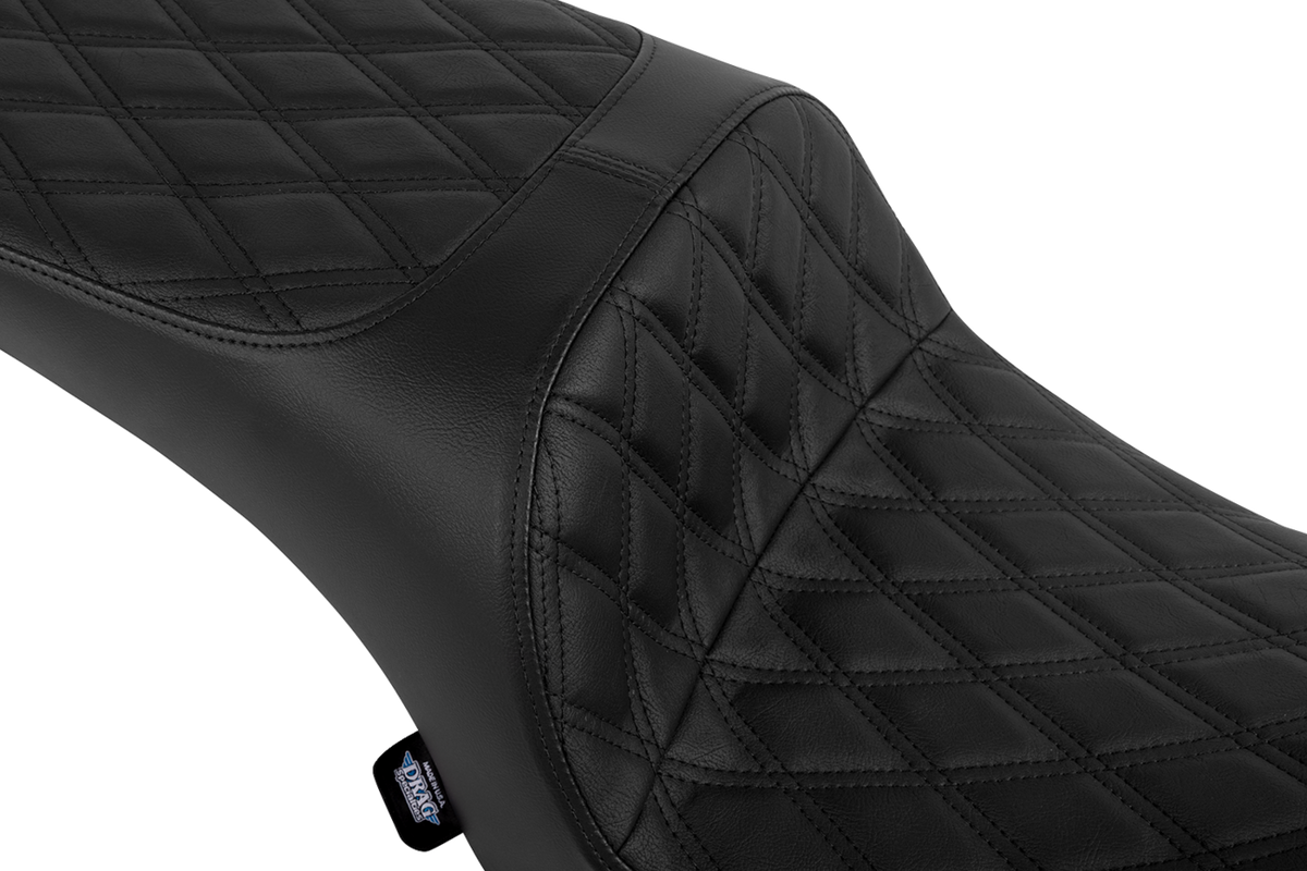 Drag Specialties Seats Freedom Seat - Vinyl - Double Diamond Black Stitch - Challenger '20-'25/Chieftain '25