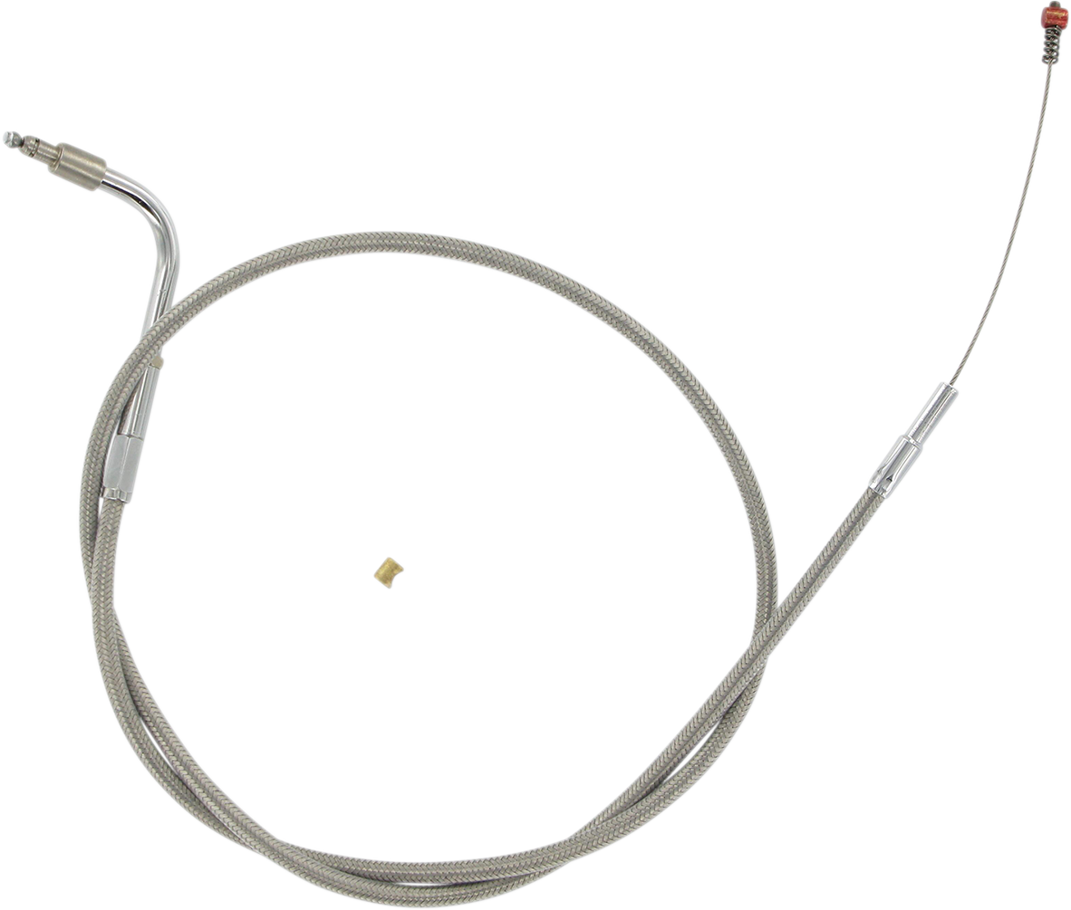 Barnett Stainless Steel Idle Cable - +3" - '01-'15 Softail