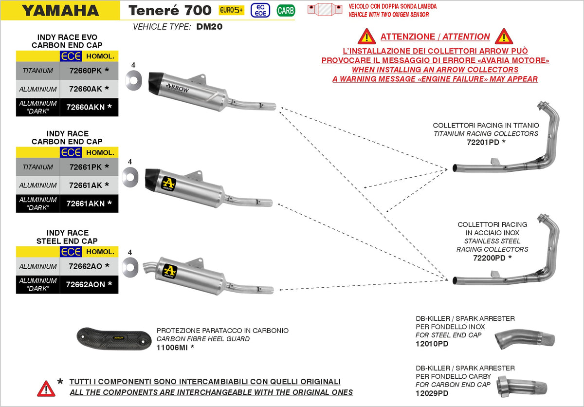 Arrow 72201PD Titanium Racing Headers