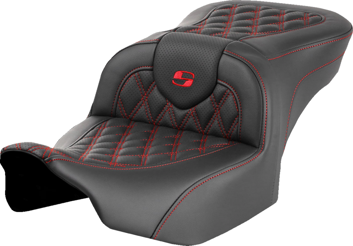 Saddlemen Roadsofa™ Seat - Without Backrest - Red Lattice Stitch - FLTR/FLHX '23-'24