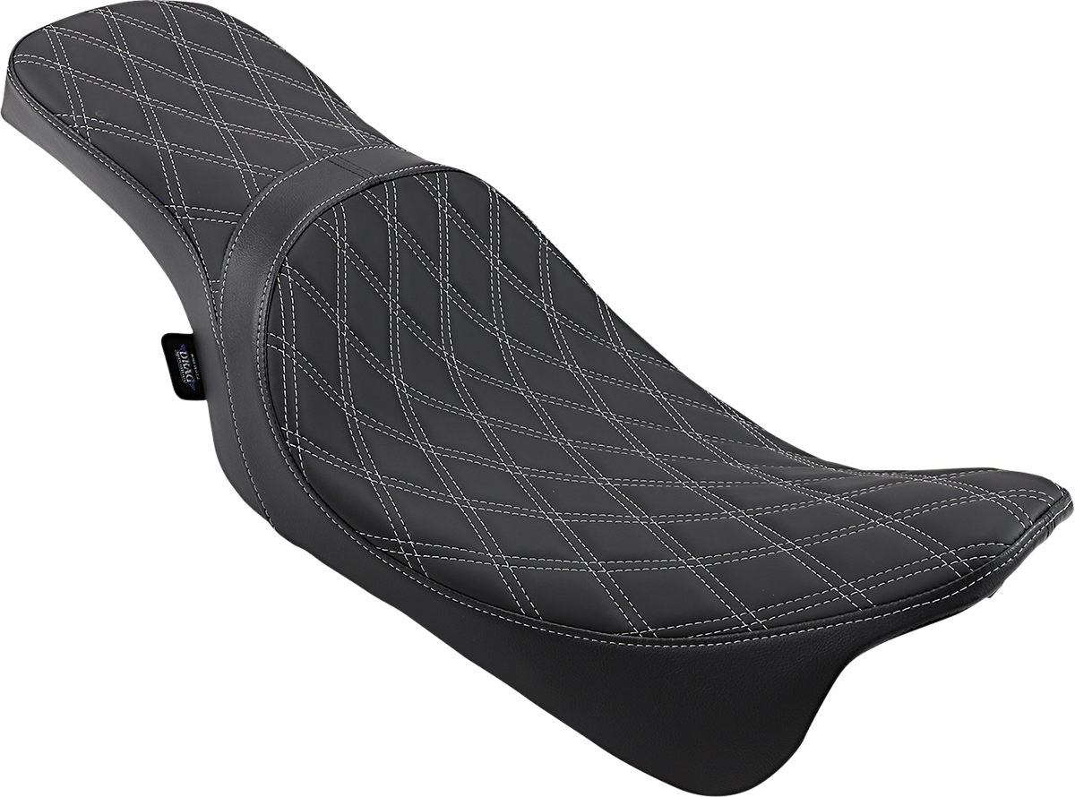 Drag Specialties Seats Predator 2-Up Seat - Double Diamond - Silver Stitching - FL '08-'23