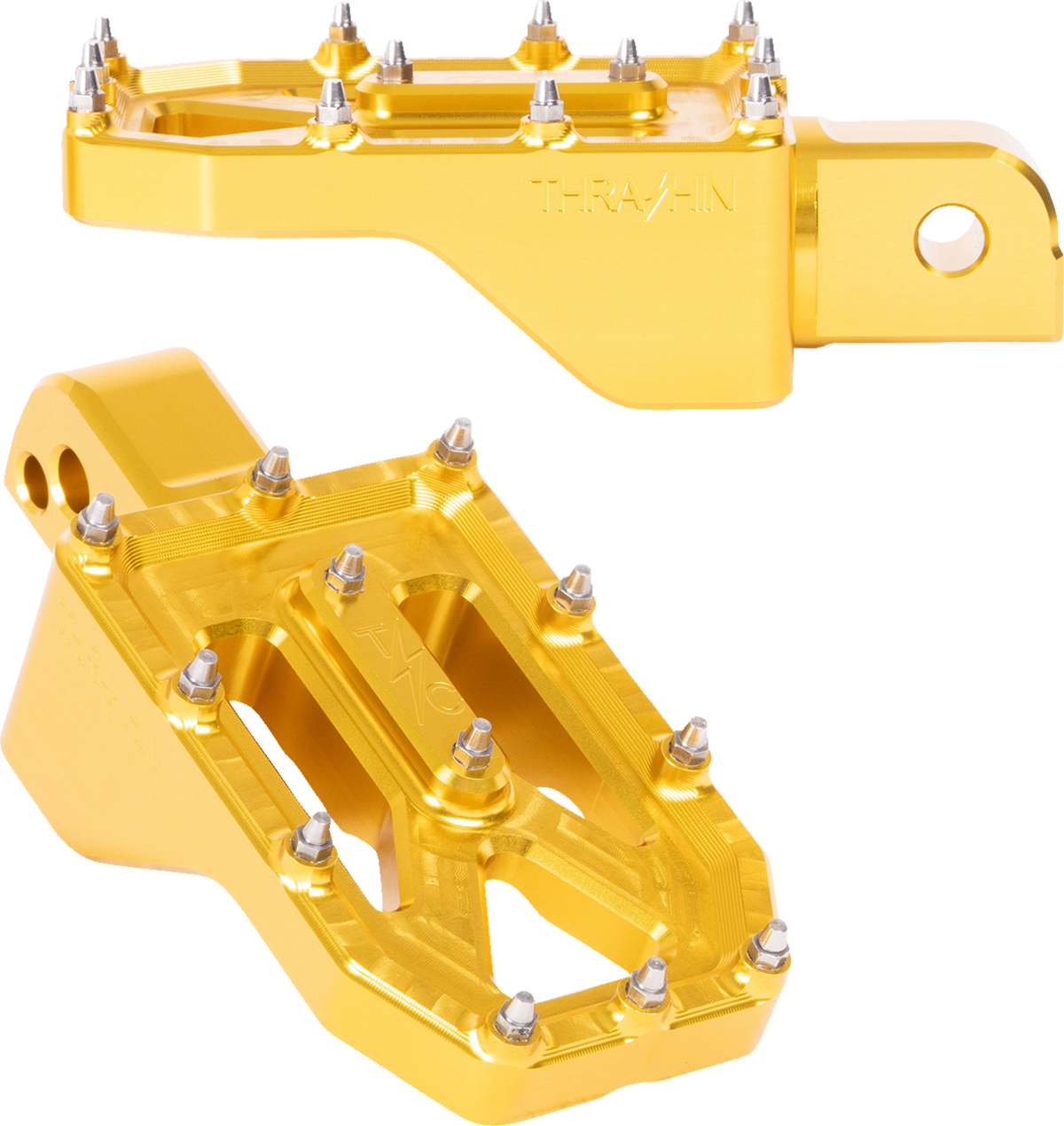 Thrashin Supply CO. Aggressor Foot Pegs - Rear - Gold - FL/FX '18-'25