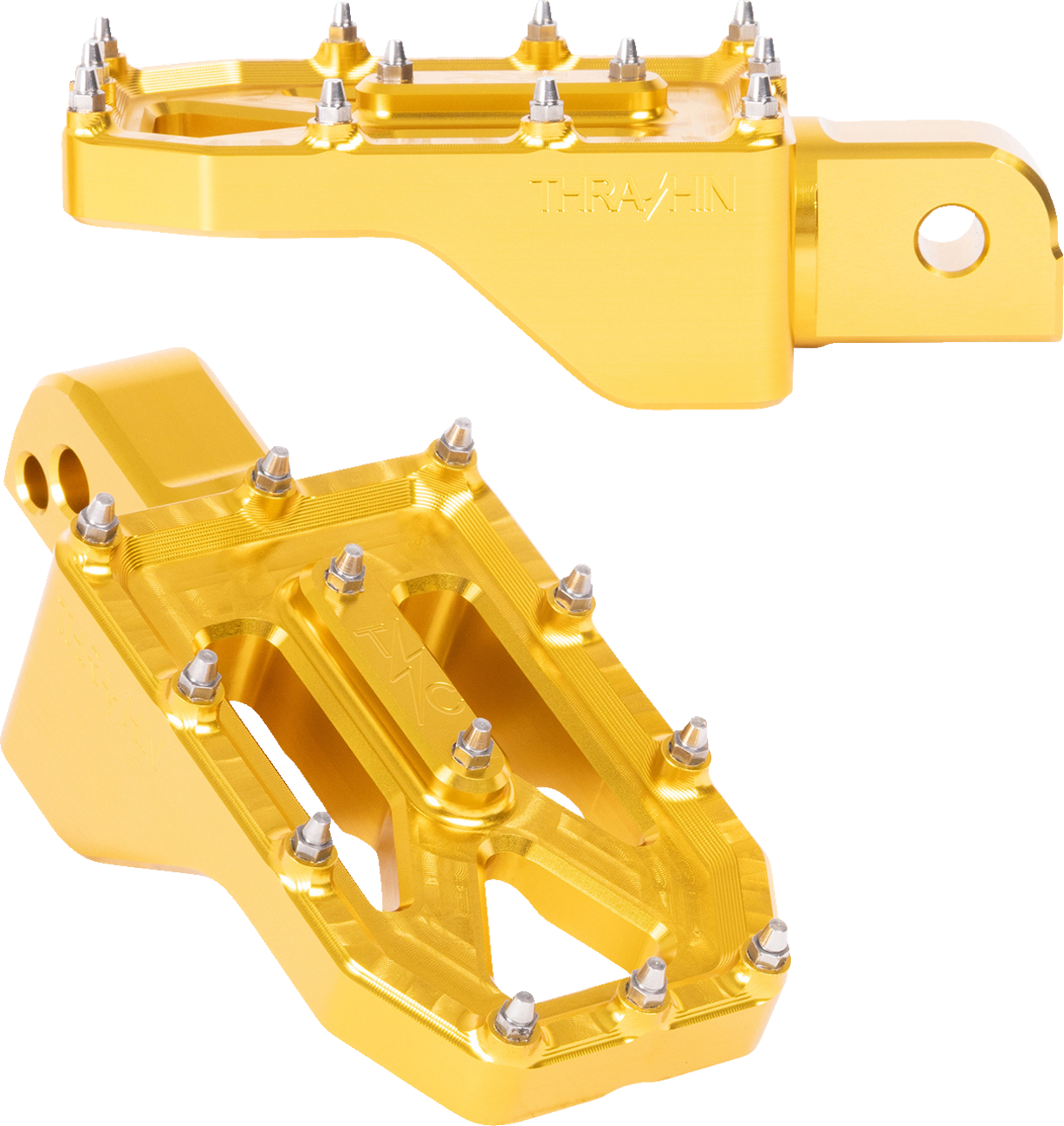 Thrashin Supply CO. Aggressor Foot Pegs - Rear - Gold - FL/FX '18-'25