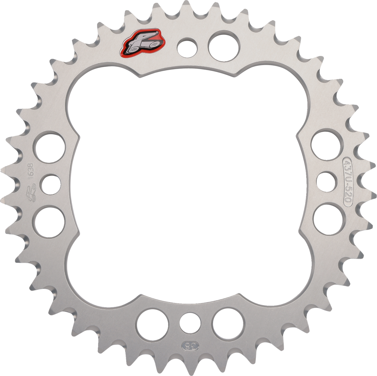 Renthal Rear Sprocket - Aluminum - 38 Tooth - Silver - Yamaha