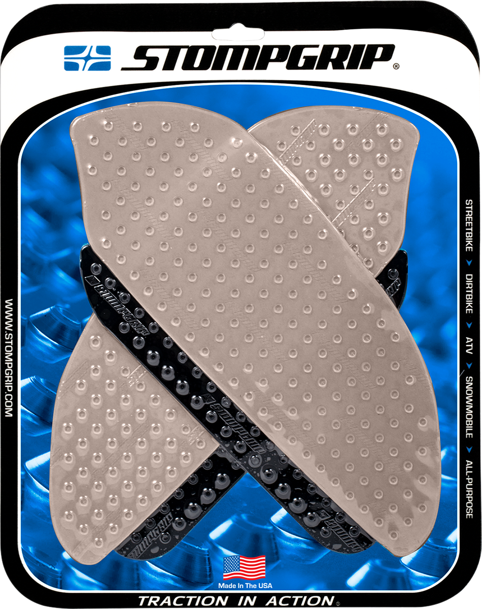 StompGrip Tank Grips - Volcano - Clear/Black - Honda - CBR '07-'12