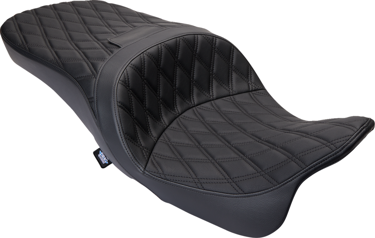 Drag Specialties Seats Freedom Seat - Vinyl - Double Diamond Black Stitch - FLH '09-'23