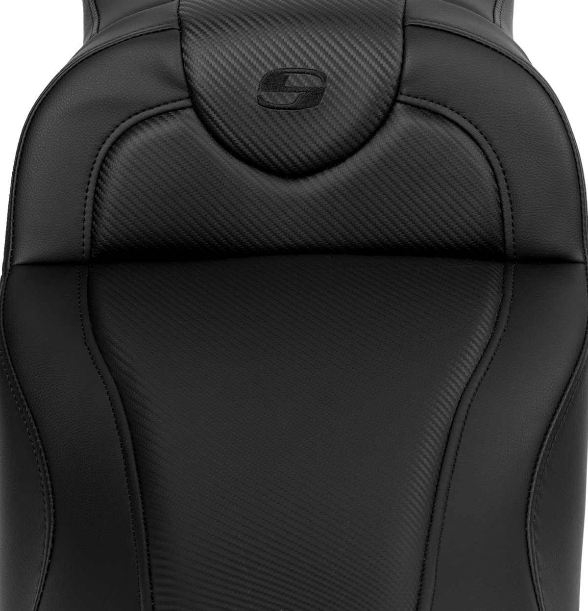 Saddlemen Roadsofa™ Extended Reach Seat - Carbon Fiber - Black Stitch - Backrest - FL '08-'24