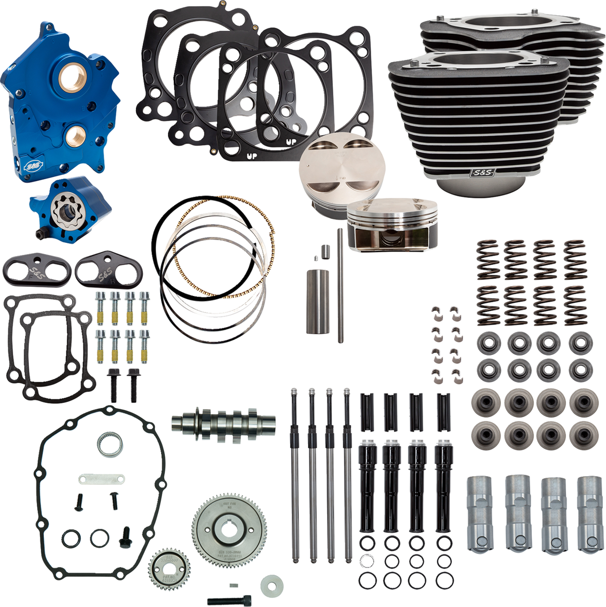 S&amp;S Cycle Power Pack - 4.375" Stroke - Oil Cooled - Black W/Highlights - M8