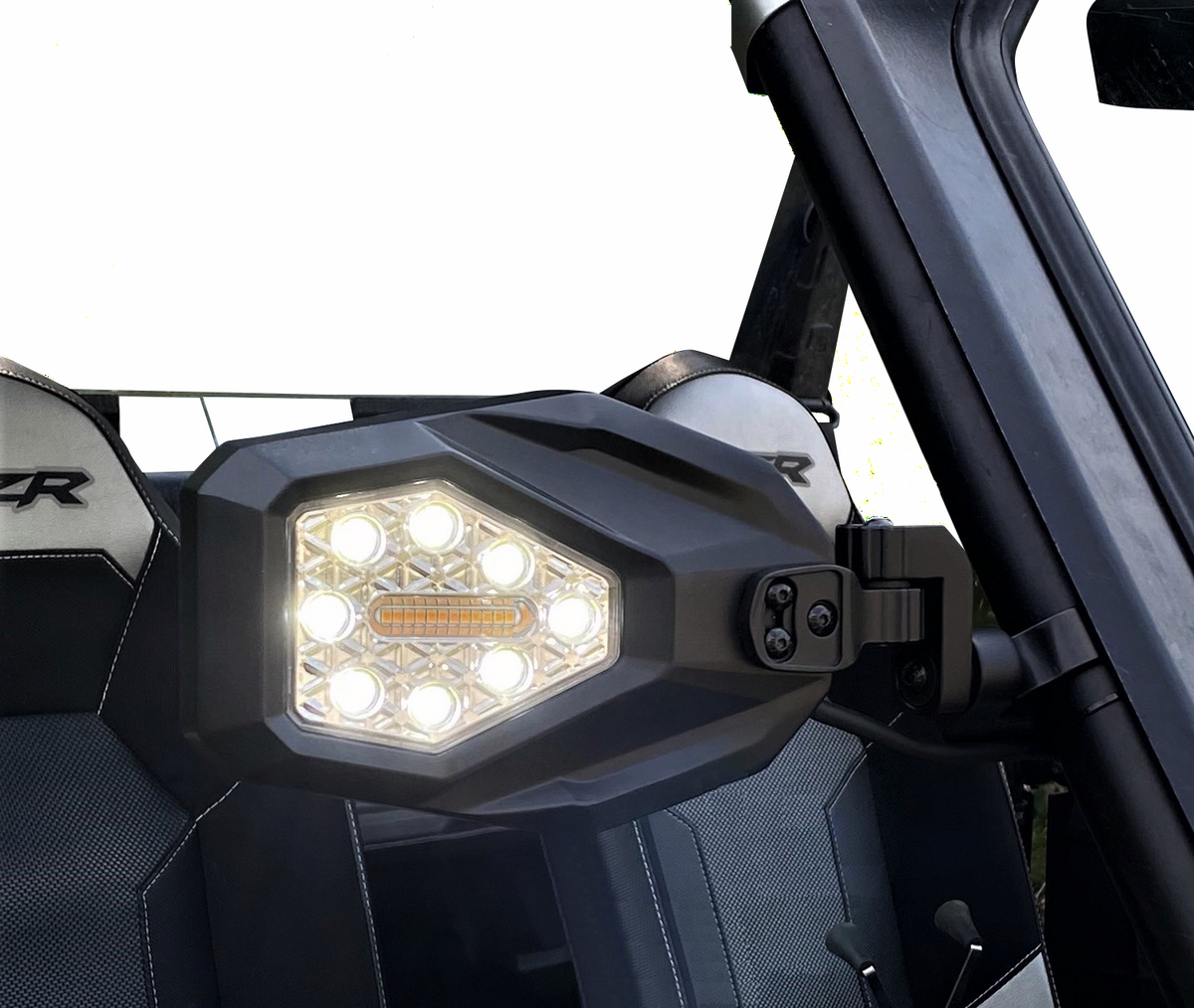 Custom Dynamics Mirrors - SXS - Side View - Hexagon - Black
