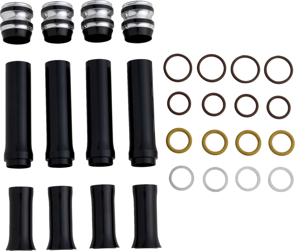 Arlen NESS Pushrod Tube Cover Kit - 10 Gauge® - Black - M8