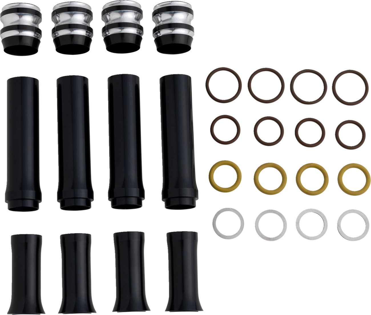 Arlen NESS Pushrod Tube Cover Kit - 10 Gauge® - Black - M8