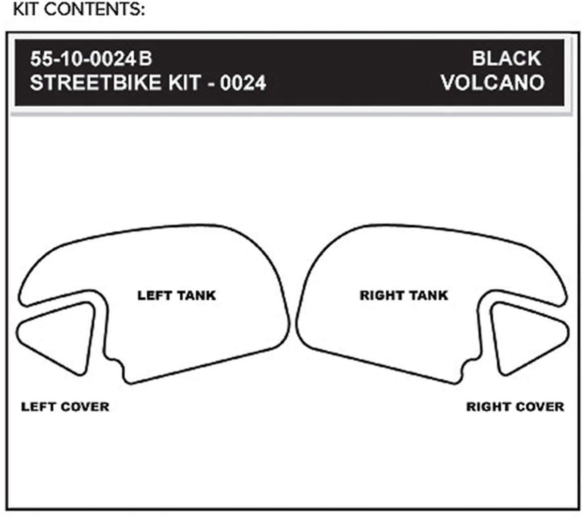 StompGrip Tank Grips - Volcano - Black - Honda - CBR '13-'25