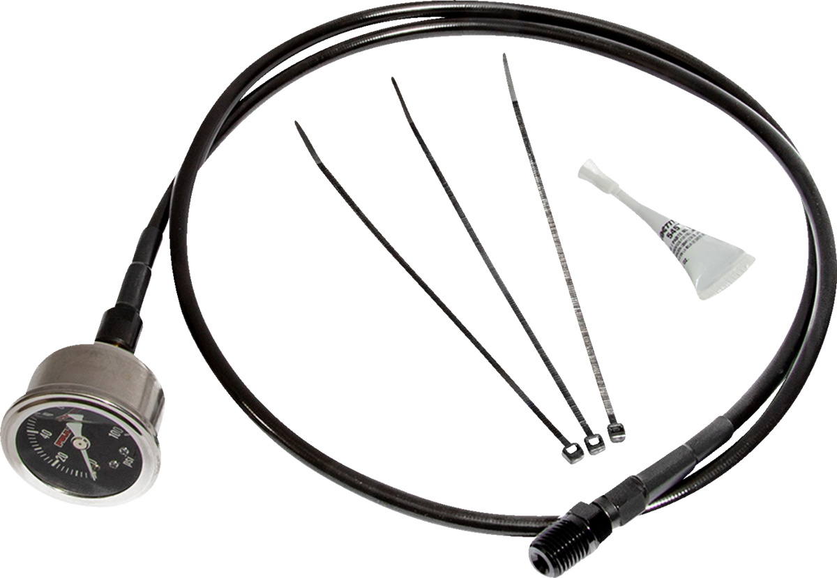 Feuling Parts Remote Oil Pressure Gauge/Line Kit - Black - M8
