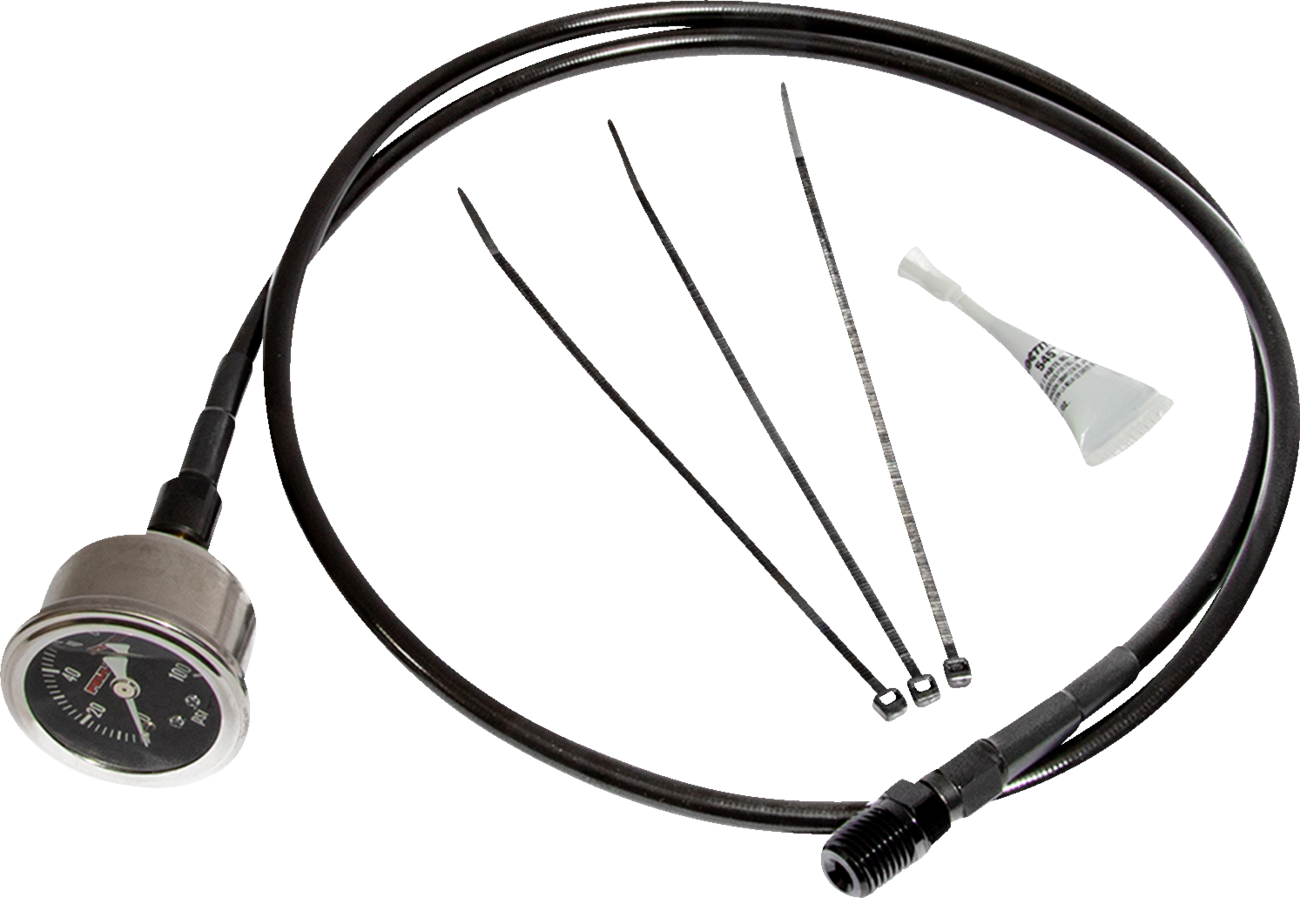 Feuling Parts Remote Oil Pressure Gauge/Line Kit - Black - M8