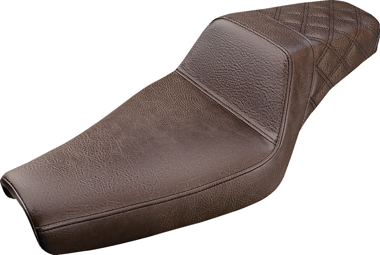 Saddlemen Step-Up Seat - Rear Lattice Stitch - Brown - XL