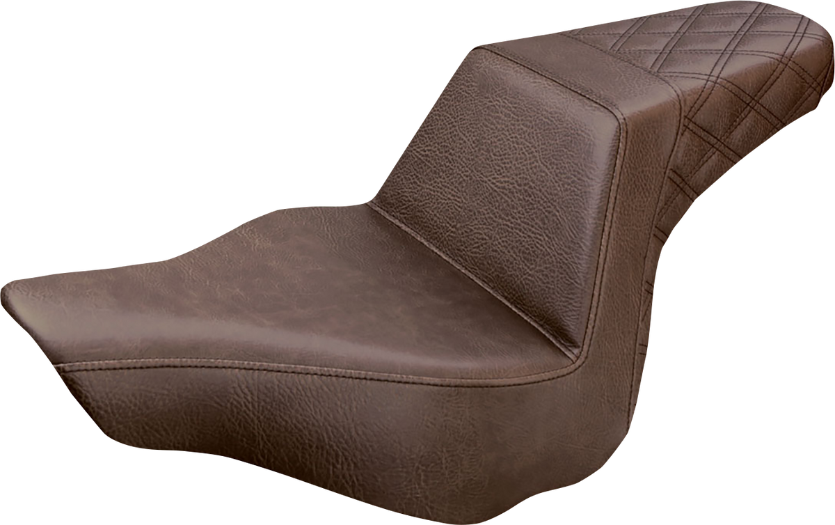 Saddlemen Step-Up Seat - Rear Lattice Stitch - Brown - FXSB