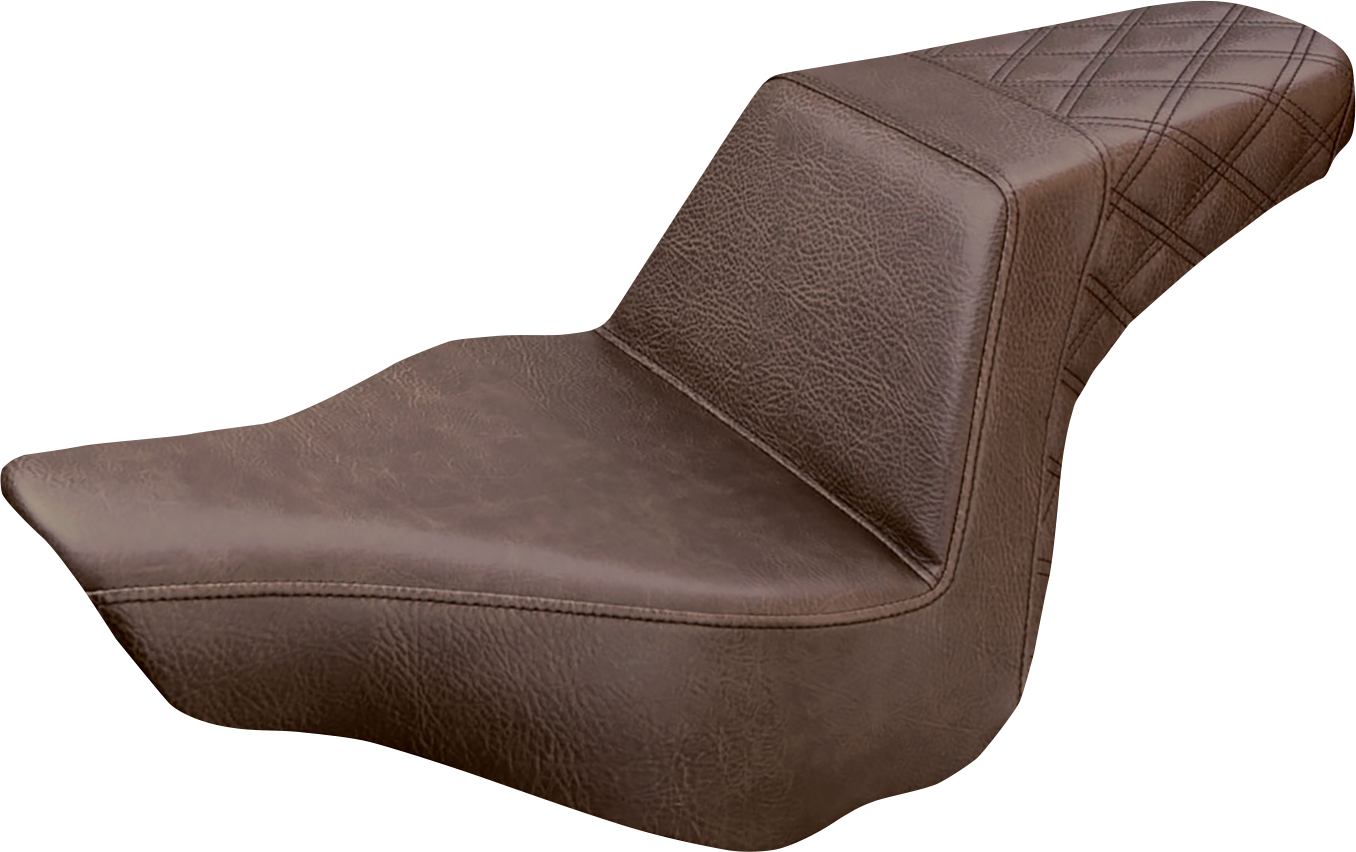 Saddlemen Step-Up Seat - Rear Lattice Stitch - Brown - FXSB