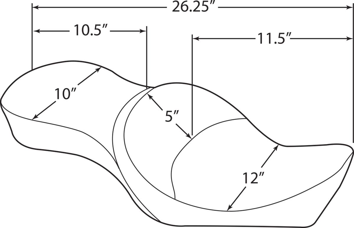 Drag Specialties Seats Double Bucket Seat - Mild Stitch - XL '10-'22