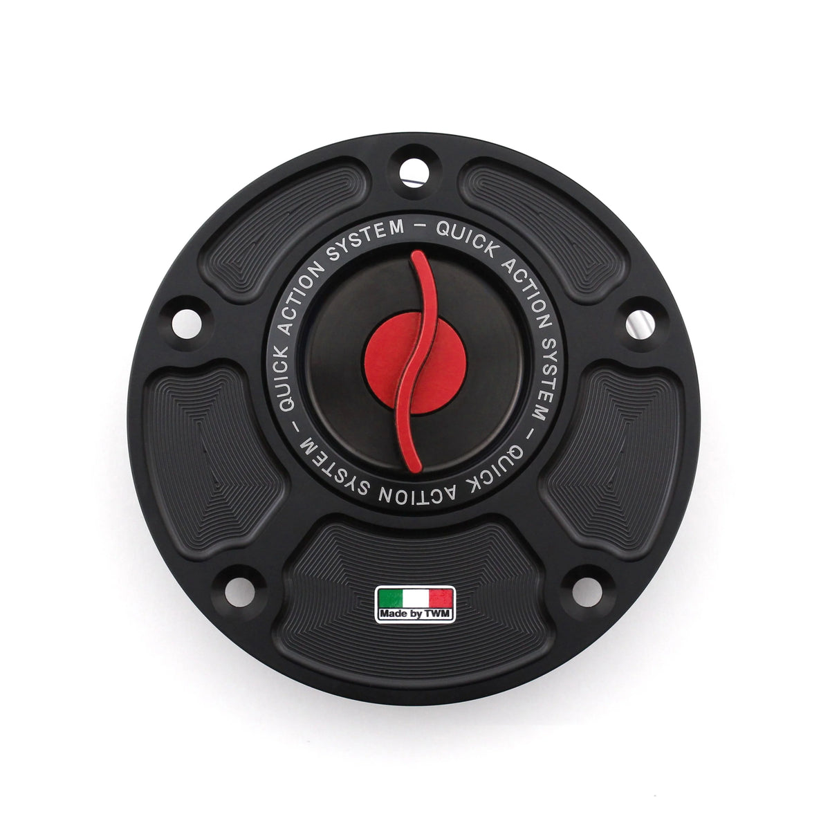 TWM CNC Aluminum Gas Cap / Fuel Cap with Red Center Cap for Ducati Motorcycles