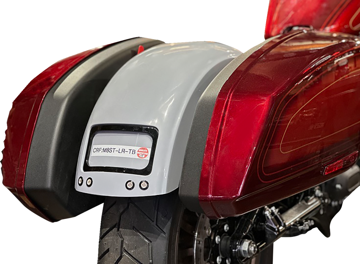 Paul Yaffe Bagger Nation The Fix Rear Fender - Black Frame Plate - Thunder Bolts - HD Softail '20-'23