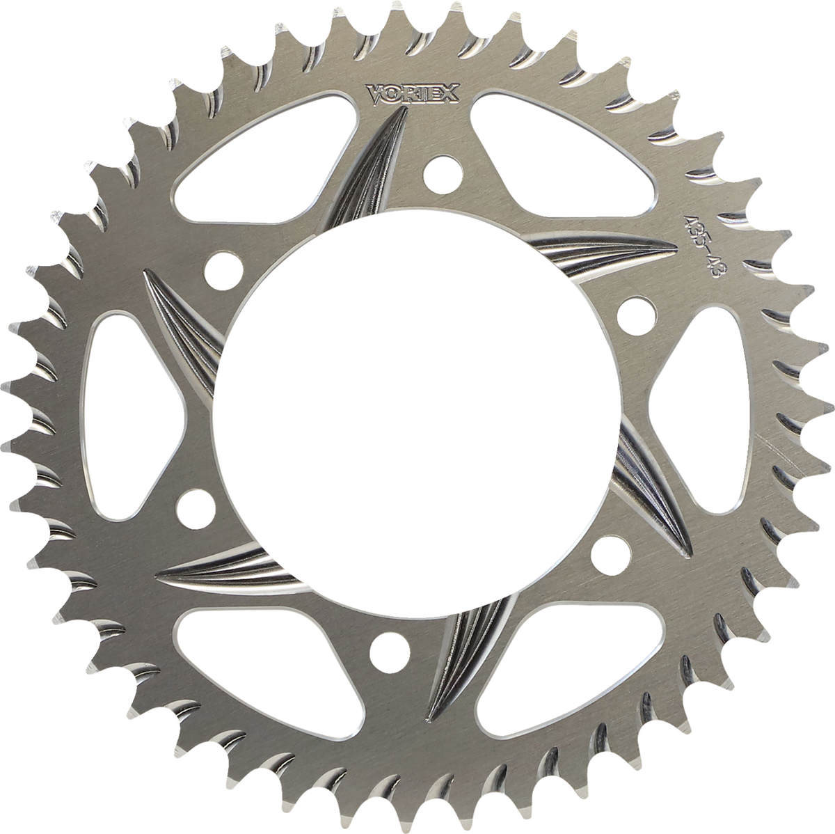 Vortex Aluminum Sprocket - Silver - Rear - 43 Tooth