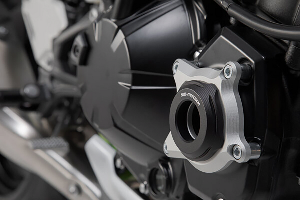 SW-Motech Engine Case Protector - Black/Silver - Kawasaki - Z900