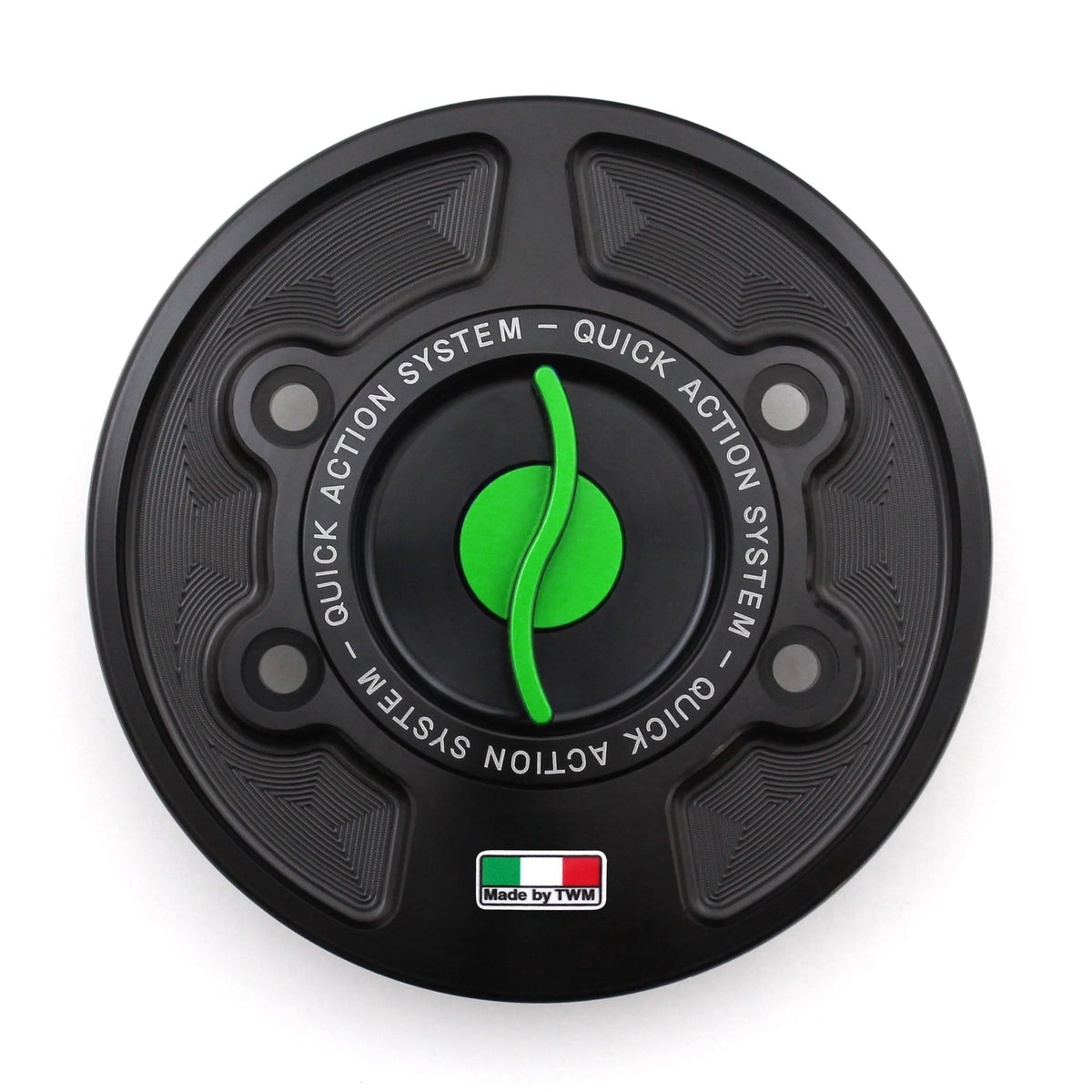 TWM CNC Aluminum Gas Cap / Fuel Cap with Green Center Cap for BMW Motorcycles