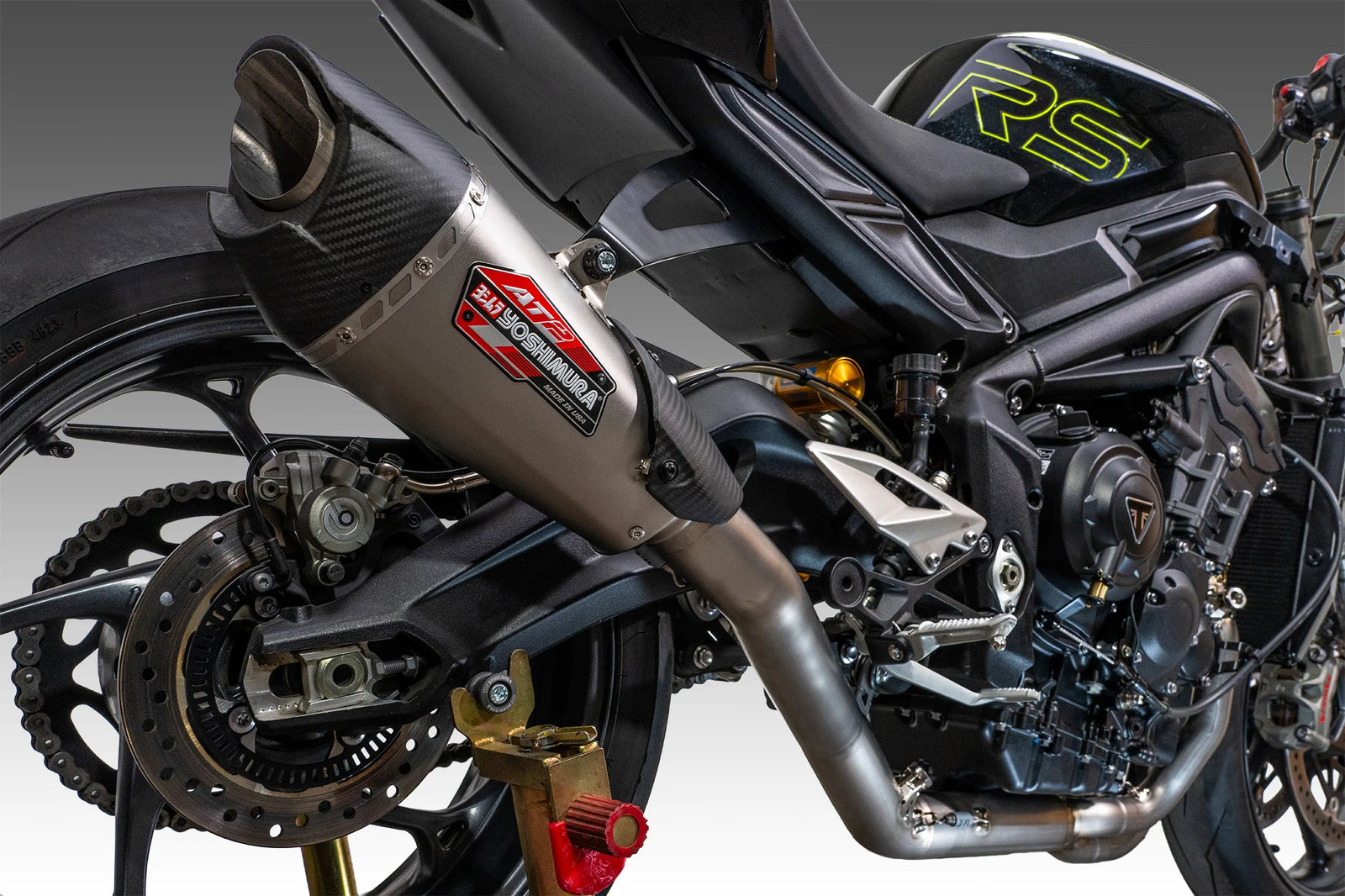 Yoshimura Street Triple 765 23-26 RACE AT2 Titanium Full Exhaust, W/ Titanium Muffler