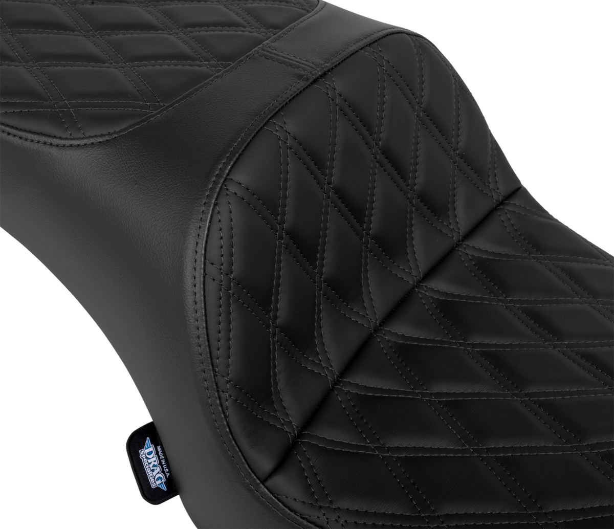 Drag Specialties Seats Freedom Seat - Vinyl/Solar Leather - Double Diamond Black Stitch - Challenger '20-'25/Chieftain '25