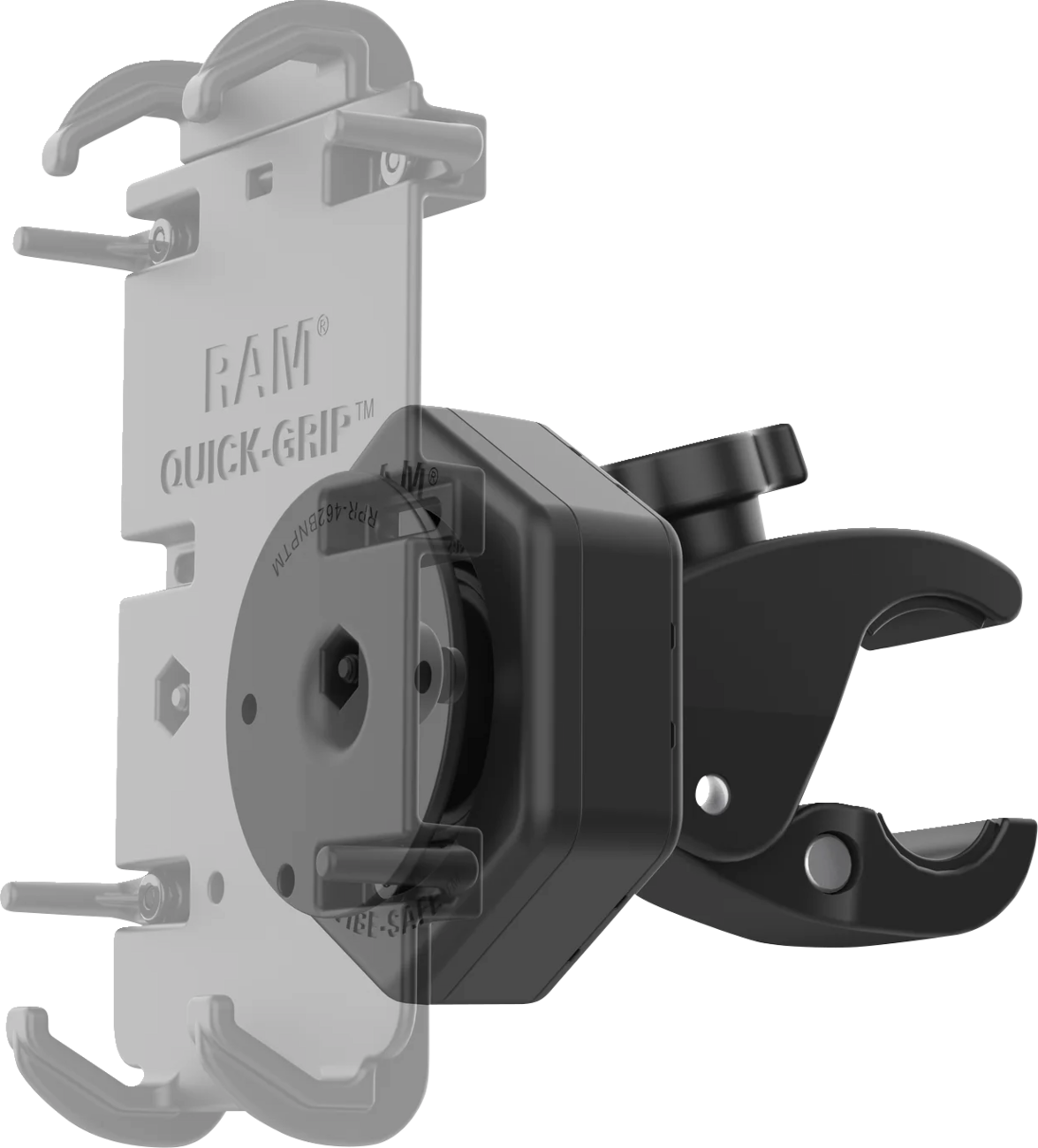 RAM Mounts Tough-Claw™ Small Clamp Base With Vibe-Safe™ Adapter - 5/8"-1-1/2"