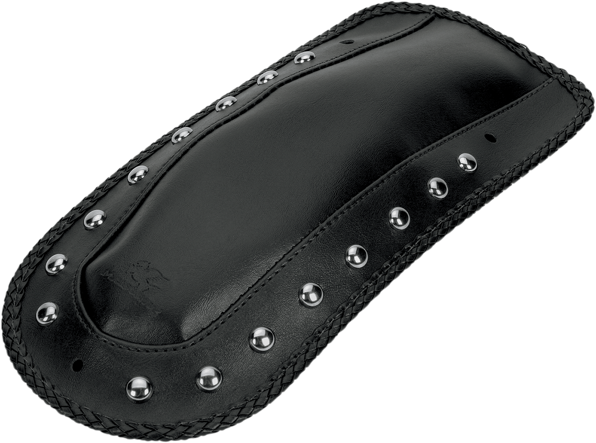 Mustang Fender Bib - Smooth Chrome-Studded - Black - HD Touring/Trike