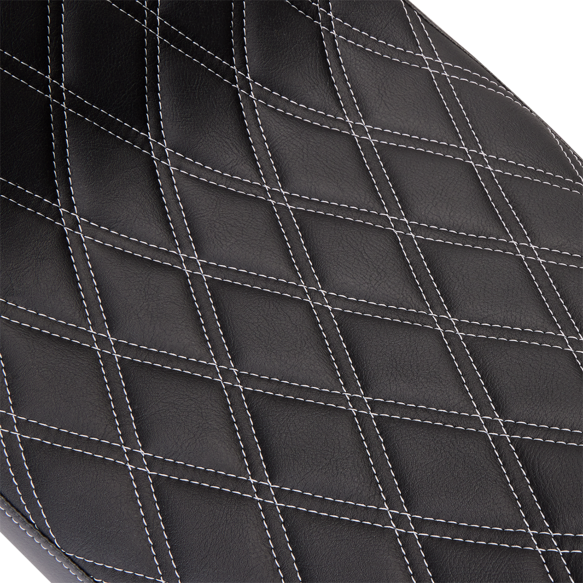 Drag Specialties Seats Predator 2-Up Seat - Vinyl - Double Diamond Silver Stitch - W/O Backrest - FL '08-'23