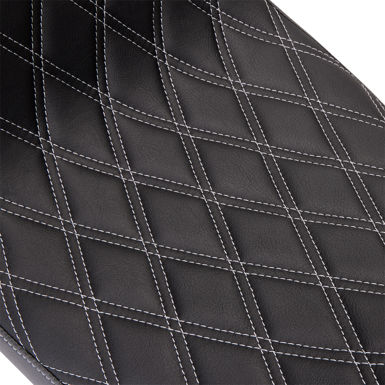 Drag Specialties Seats Predator 2-Up Seat - Vinyl - Double Diamond Silver Stitch - W/O Backrest - FL '08-'23