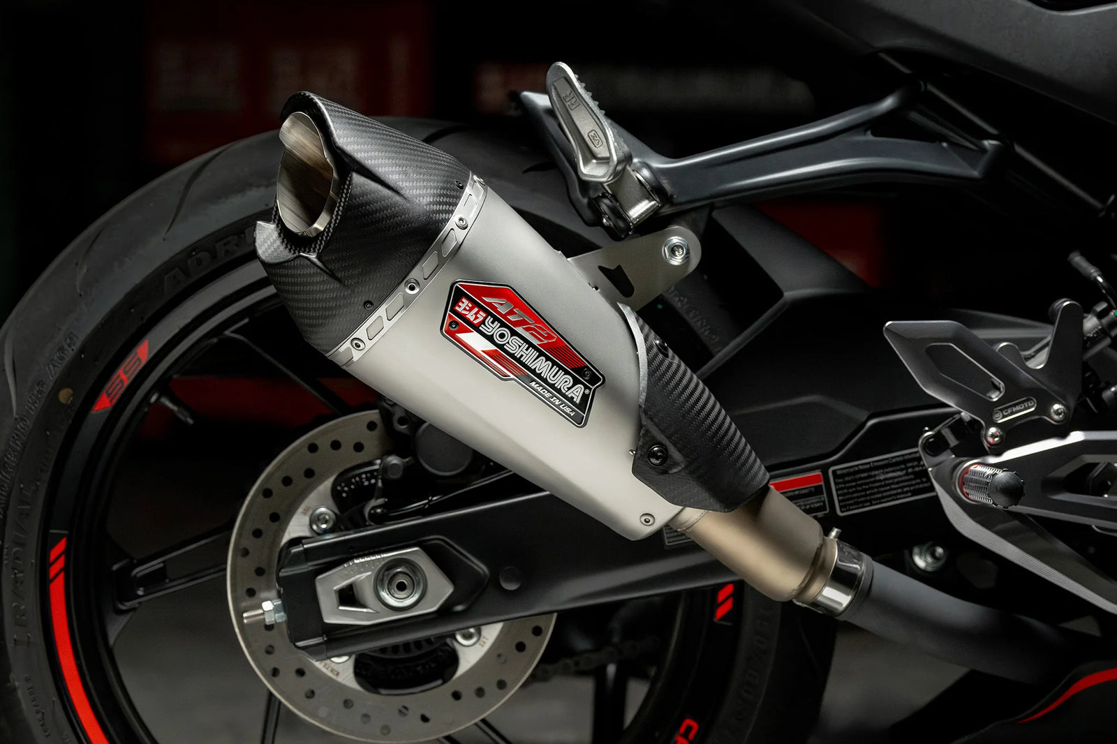 Yoshimura 450SS 23-26 / 450NK 24-26 AT2 Stainless Slip-On Exhaust, W/ Stainless Muffler
