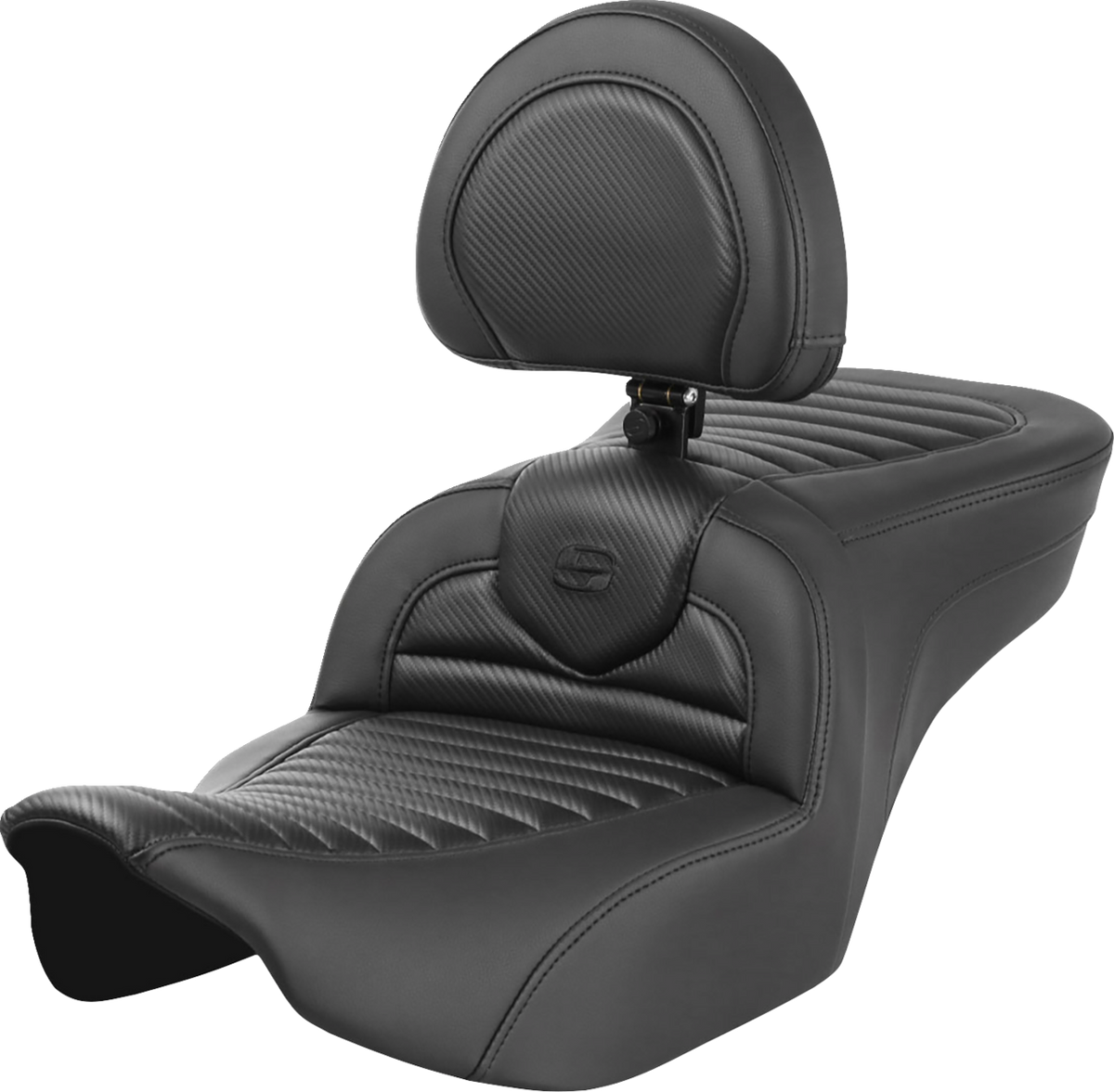 Saddlemen Roadsofa™ Seat - With Backrest - Tuck-N-Roll - Carbon Fiber - FLTR/FLHX '23-'24