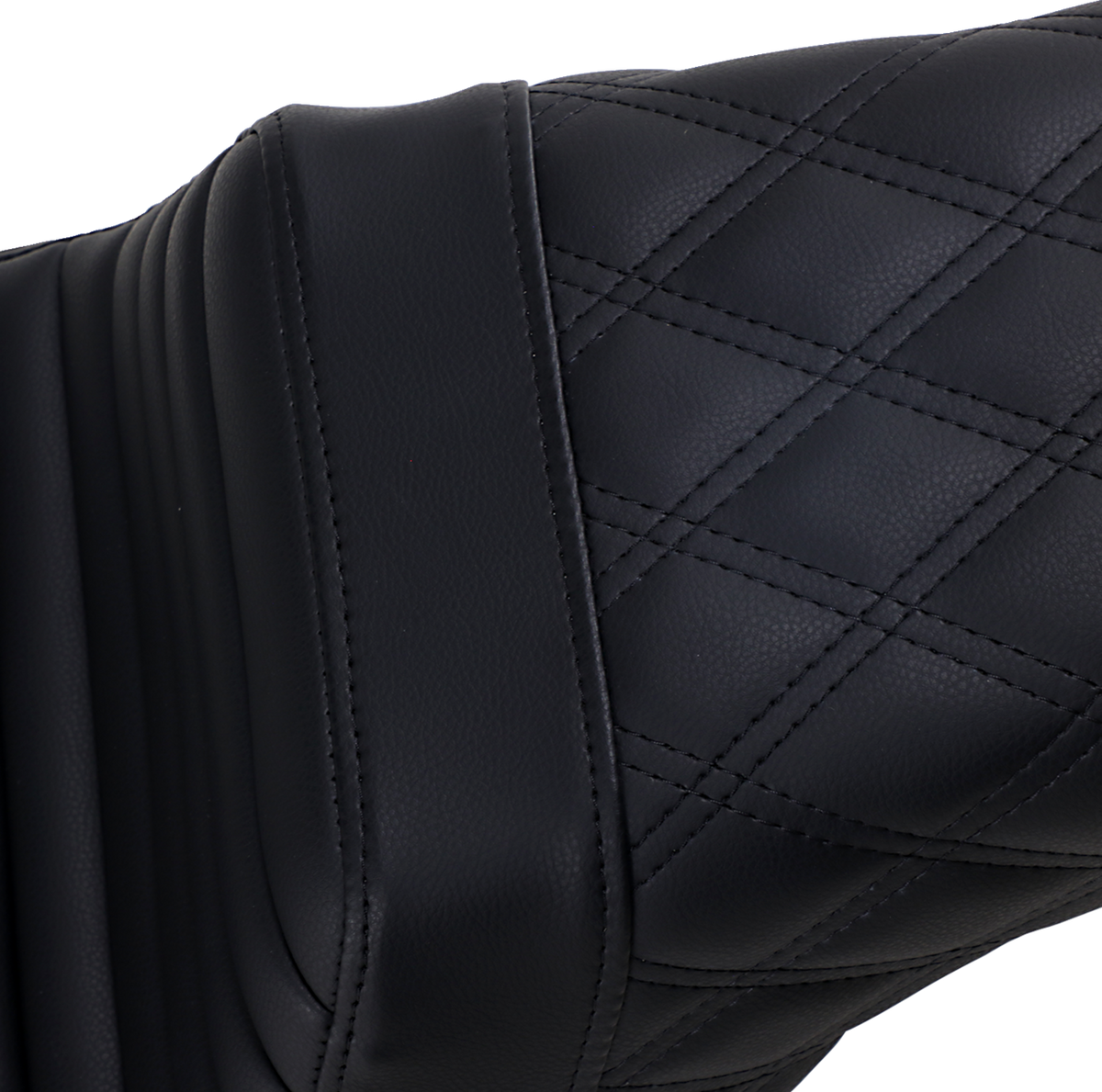 Saddlemen Step-Up Seat - Front Tuck-N-Roll/Rear Lattice Stitch - Black