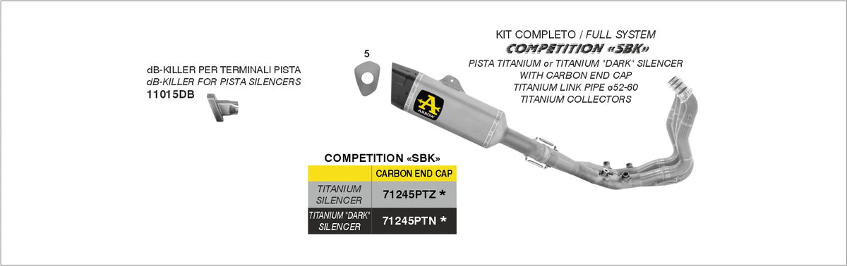 Arrow 71903AKN Race-Tech Aluminium Dark Slip On With Carbon End Cap