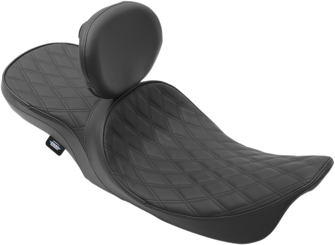 Drag Specialties Seats Low Touring Seat - Solar Reflective - Diamond - With Backrest Receiver - FL '99-'07