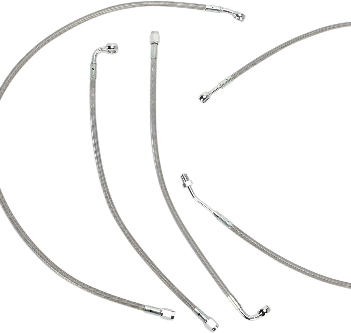 Burly Brand Complete Stainless Braided Handlebar Cable/Brake Line Kit - 15" Ape Hangers - '14-'16 FLH