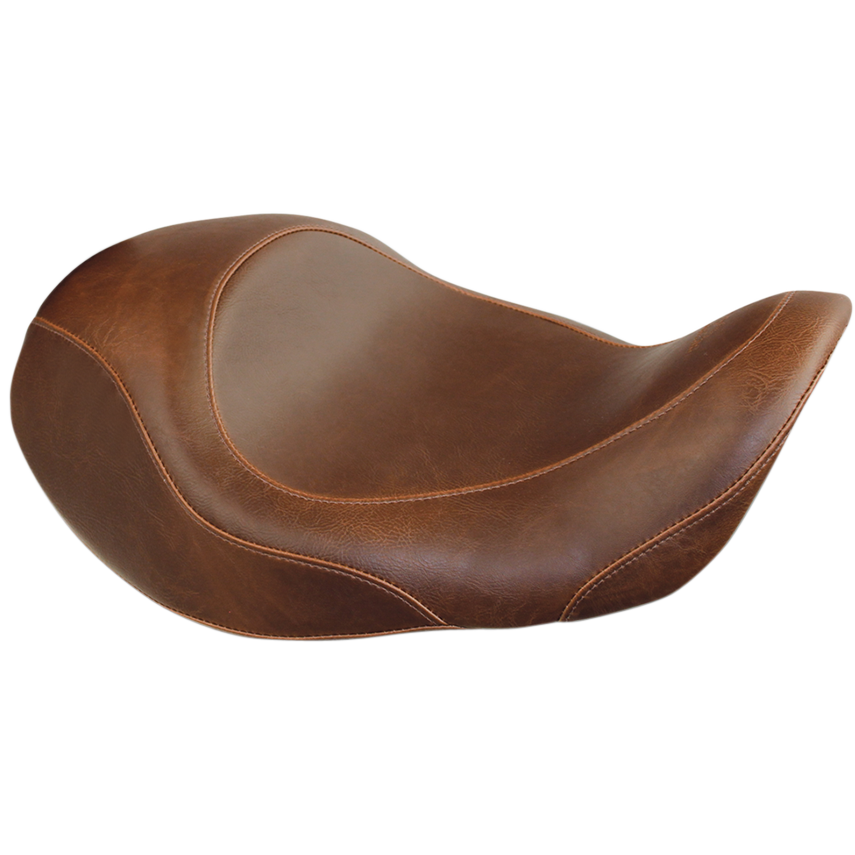 Mustang Forward Wide Tripper Solo Seat - Plain - Brown - Dyna '06-'17