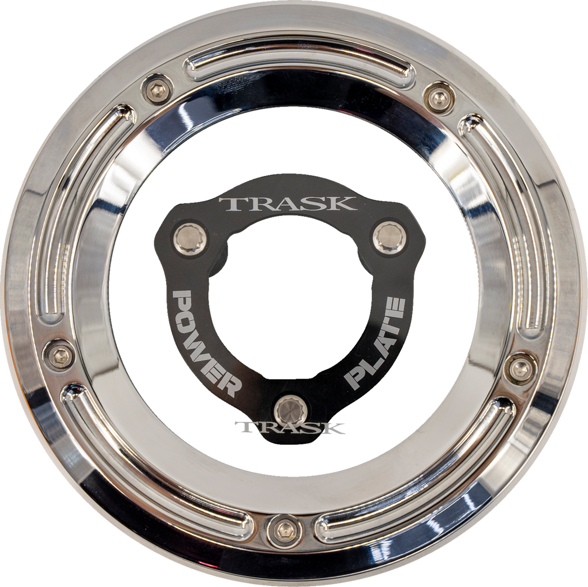 Trask Derby Cover With Power Plate - Chrome/Black - Kit - '17-'25 Harley-Davidson