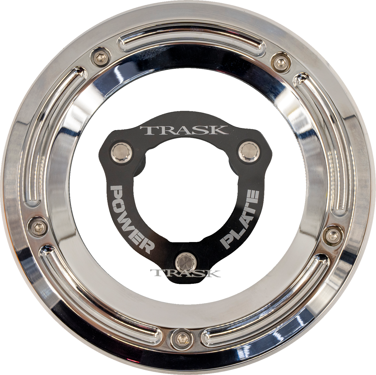 Trask Derby Cover With Power Plate - Chrome/Black - Kit - '17-'25 Harley-Davidson