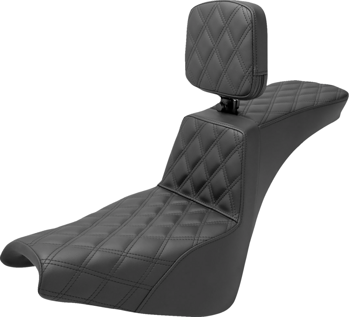 Saddlemen Tour Step-Up Seat - Rider Backrest - Full Lattice Stitch - FXBB/FXST '18-'24