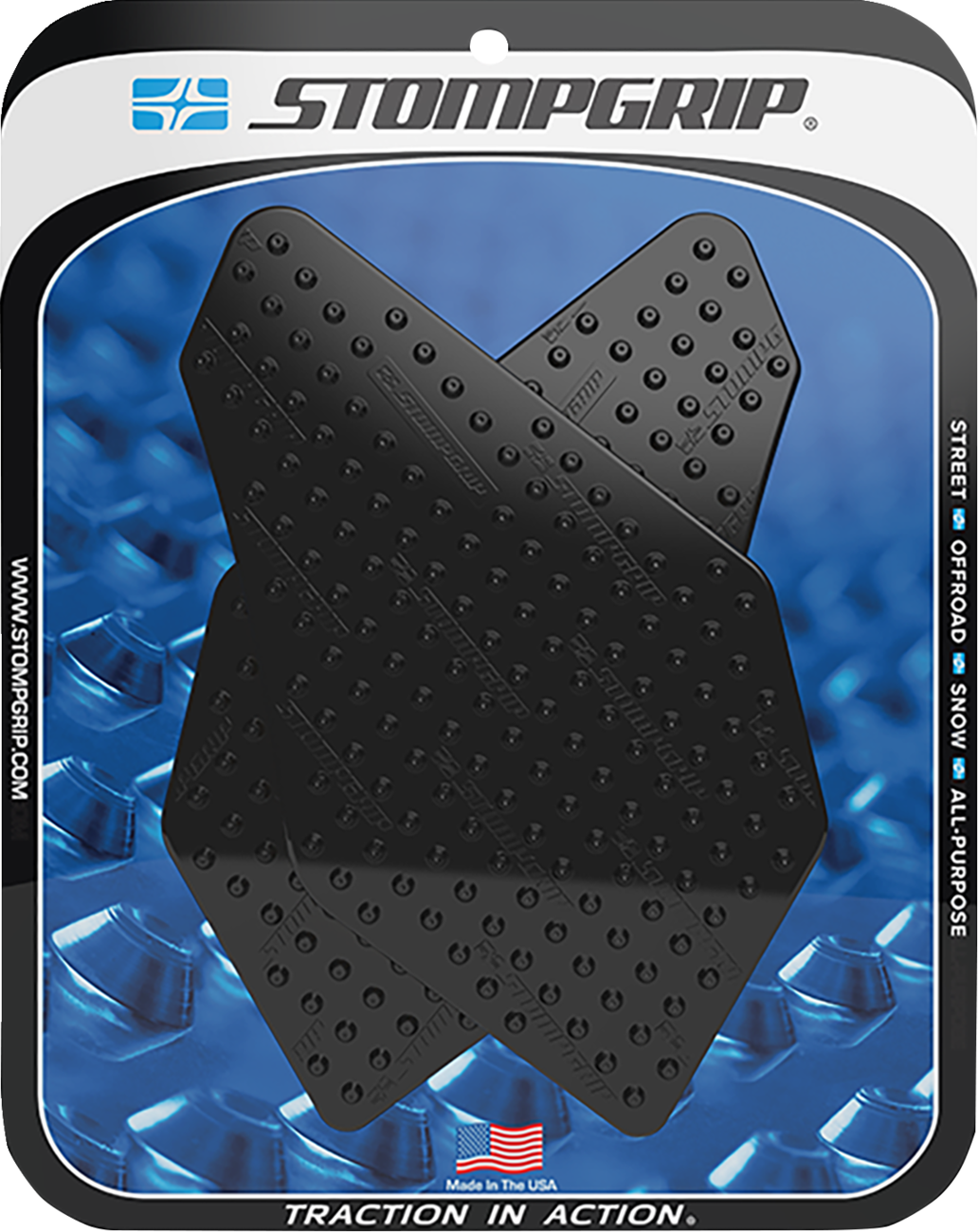 StompGrip Tank Grips - Volcano - Black - Kawasaki - Versys '17-'25