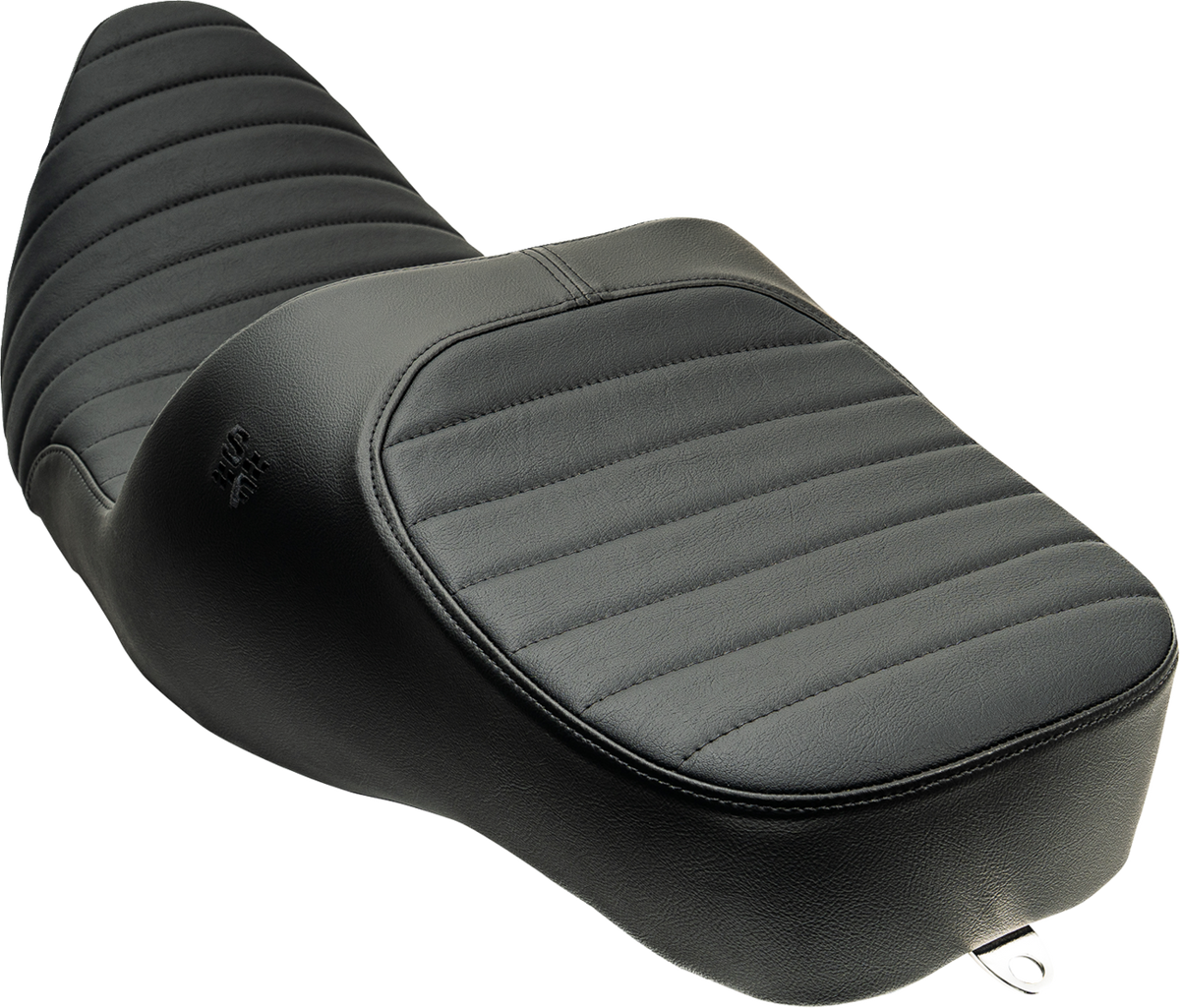Slyfox Chariot Seat - Black Classic Stitch - Black Logo - FLH/FLT '09-'23.5