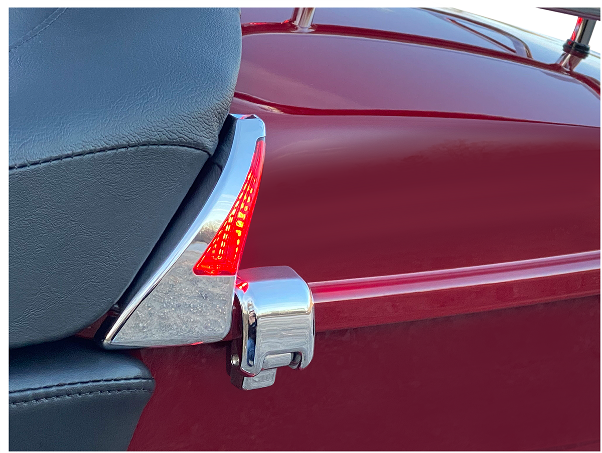 Custom Dynamics Sequential Tour Pak Seat Back Rest LED Lights - Chrome/Red - FLH