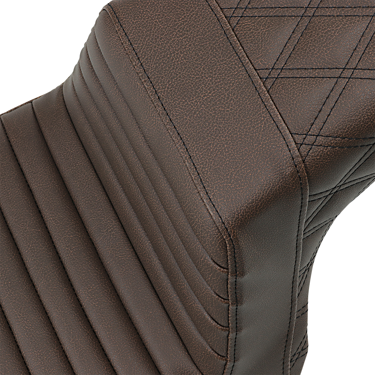 Saddlemen Step-Up Seat - Front Tuck-N-Roll/Rear Lattice Stitch - Brown