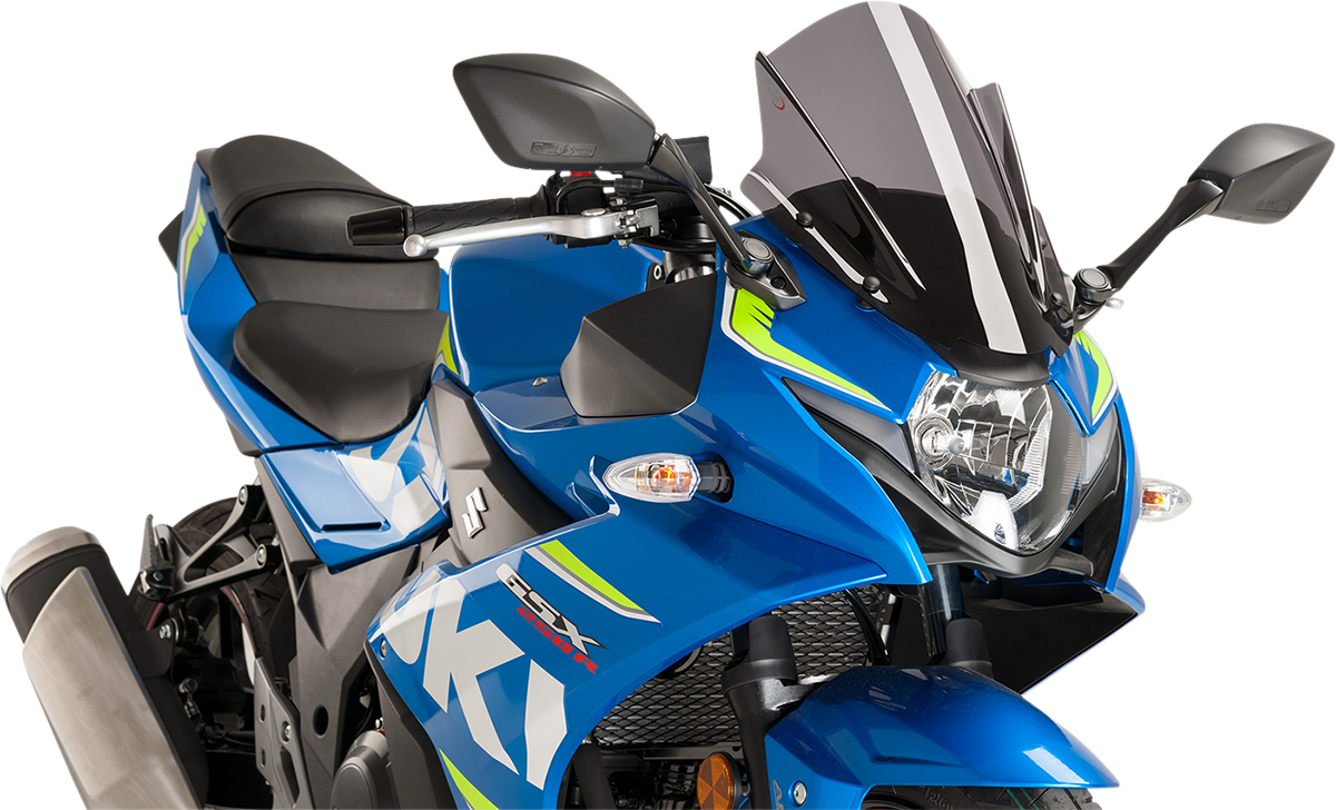 PUIG HI-Tech Parts Race Windscreen - 14-3/8" - Dark Smoke - Suzuki